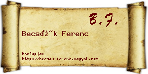 Becsák Ferenc névjegykártya